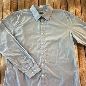 Calvin Klein Men's Blue Pinstripe Dress Shirt